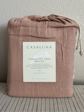 NWT King 100% Linen Sheet Set Adobe Clay - Casaluna